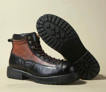 Retro style leather boots