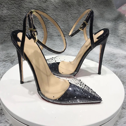 Studded Clear Heels