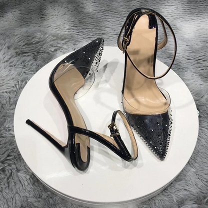 Studded Clear Heels