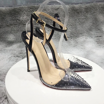 Studded Clear Heels