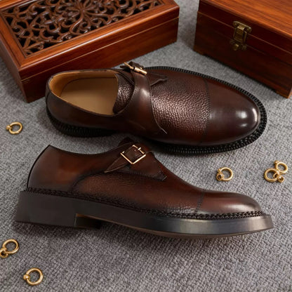 Prestige Chocolate Brown Monk Strap Shoe