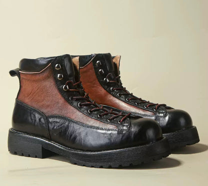 Retro style leather boots