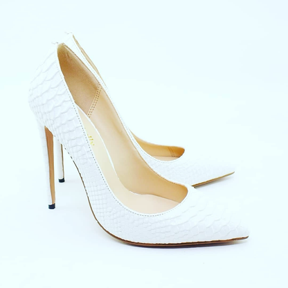 Crocodile skin heel