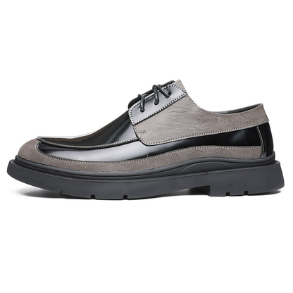 Black and grey loafers
