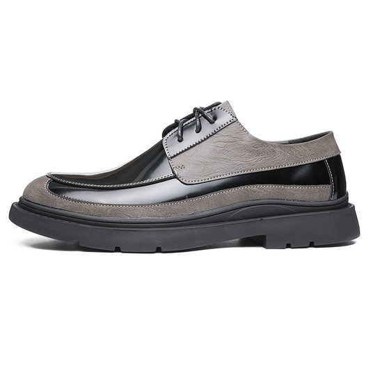 Black and grey loafers