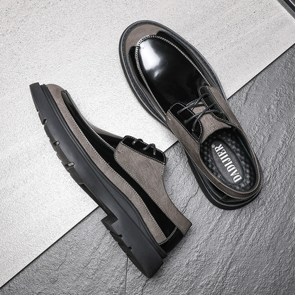 Black and grey loafers
