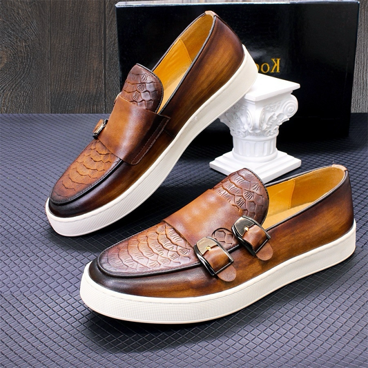 Double double buckle loafers