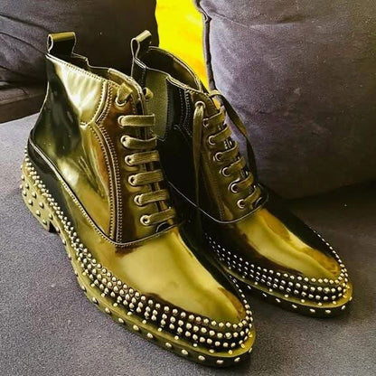 Matte studded boots