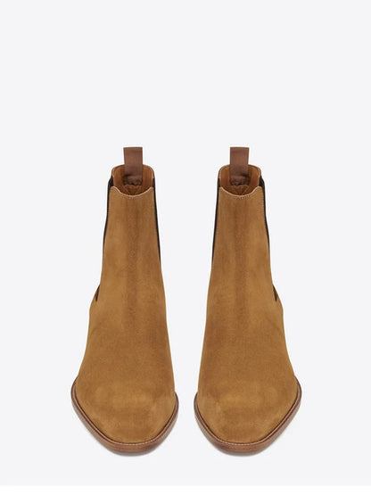 Brown suede boots