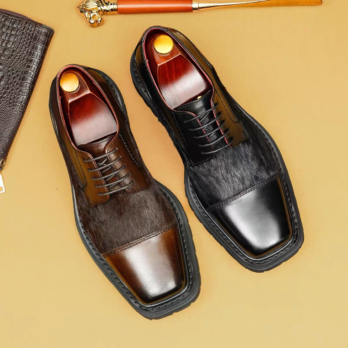 Two-Tone Derby Shoes