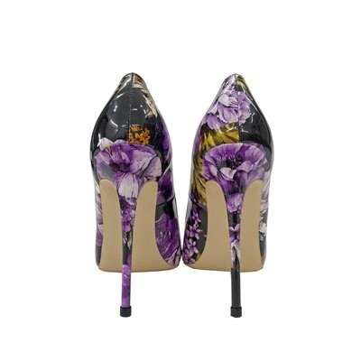 Purple floral heel